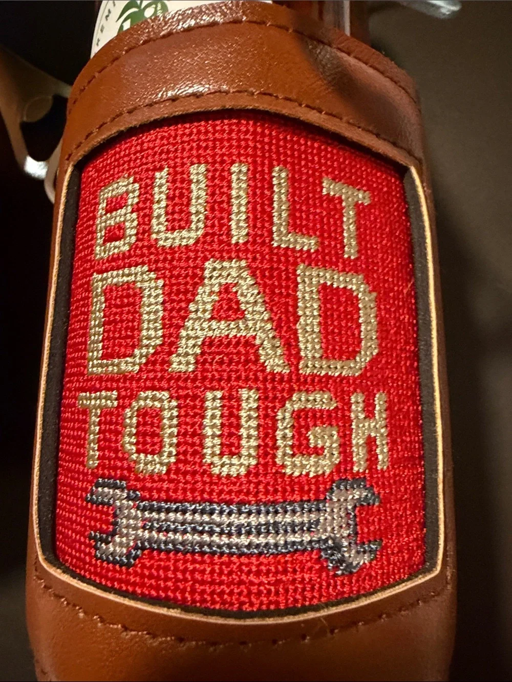 Body Wash Gift Set with Brown Leather Koozies - Blue & Red Patch Designs NEW